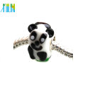 2014 lampwork glass cute panda shape beads for snake bracelets